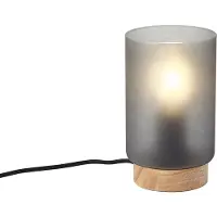 QAZQA Moderne tafellamp hout met mat grijs glas - Umbra