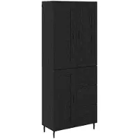 vidaXL Highboard 2 st Zwart Eiken 69,5 x 34 x 180 cm Bewerkt hout