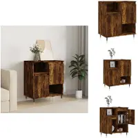 vidaXL Dressoir 60x35x70 cm bewerkt hout gerookt eikenkleurig