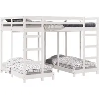 vidaXL Drielaags bedframe, wit, 140 x 200 cm