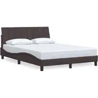 vidaXL Bedframe zonder matras "Hanko" stof donkerbruin 140x200 cm
