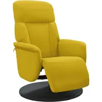 vidaXL Fauteuil met voetensteun verstelbaar fluweel geel