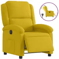 vidaXL Fauteuil verstelbaar elektrisch stof geel