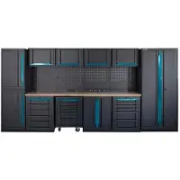 HBM expert modulair werkplaatssysteem, 17-delig, zwart blauw