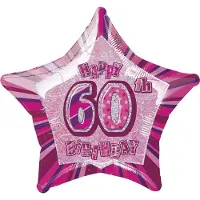 Unique - Roze ster ballon 60 jaar - Decoratie > Ballonnen