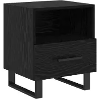 vidaXL Nachtkastje Zwart Eiken 40 x 35 x 47,5 cm Bewerkt hout