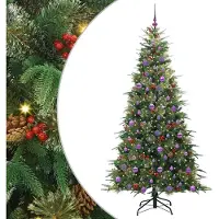 vidaXL Kunstmatige Hinged Kerstboom met 300 LED Groen 210 cm PE en PVC