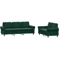 vidaXL 2-delige Loungeset met kussens fluweel donkergroen