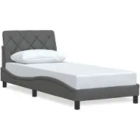 vidaXL Bedframe zonder matras, donkergrijs, 90x190 cm, stof