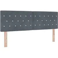 vidaXL LED Hoofdbord met hoofdeinde Donkergrijs 160 cm Fluweel
