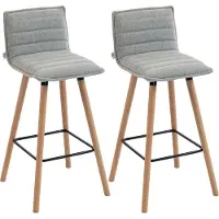 HOMCOM -Barkruk-Polyester-48x48x99,5cm-Grijs