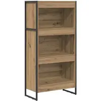 vidaXL Boekenkast 60 x 30 x 121 cm Bewerkt hout Ambachtelijk Eiken