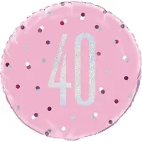 Unique Helium Ballon 40 Jaar Roze 45cm leeg