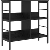 vidaXL Boekenplank 4-laags 82 x 32 x 144.5 cm Bewerkt hout Zwart Eiken