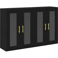 vidaXL Wandkasten 2 st Zwart Eiken 69,5 x 34 x 90 cm Bewerkt hout