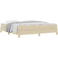 vidaXL Boxspring bed met matras Crème 180 x 200 cm Stof