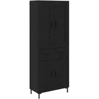 vidaXL Highboard 2 st Zwart Eiken 69,5 x 34 x 180 cm Bewerkt hout