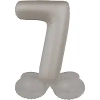 Folat - Staande folieballon Cijfer 7 Moonlight Silver - 41 cm