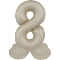 Folat - Staande folieballon Cijfer 8 Creamy Latte - 41 cm