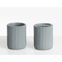 Beliani CAMANA - Badkameraccessoireset - Lichtgrijs - Polyresin