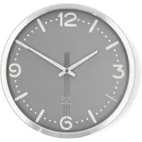 Nedis Wandklok | Diameter: 300 mm | Aluminium | Radiogestuurde tijd | Stille beweging | Grijs / Metaal