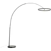 QAZQA Design booglamp zwart incl. LED 3-staps dimbaar - Anello