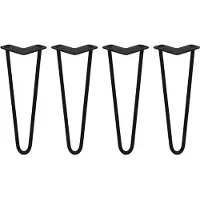 MonsterShop 4 x Haarspeld Benen / Haarspeld Benen Set Meubilair Desk Tafel 14 "2 Prong 12mm Zwart