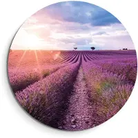 KitchenArt - Lavender Horizon - Muurcirkel Binnen - ø 100 cm - Wandcirkel - Mét Ophangsysteem - Wanddecoratie - Muurdecoratie