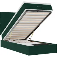 vidaXL Ottoman bed met matrassen 90x200cm fluweel donkergroen