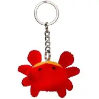 Nature Planet krab sleutelhanger - 8x - rood - pluche stof - 6 cm - knuffel