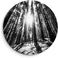 KitchenArt - Whispering Pines - Muurcirkel Binnen - ø 100 cm - Wandcirkel - Mét Ophangsysteem - Wanddecoratie - Muurdecoratie