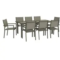 Sweeek - Tuintafel en 8 stoelen aluminium 180cm - capua