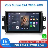 AWESAFE Autoradio - Geschikt Voor Suzuki SX4 2006 t/m 2013 - Apple Carplay & Android Auto - 1GB+32GB - GPS Navigatie RDS - Bluetooth & Wifi - 2006 2007 2008 2009 2010 2011 2012 2013
