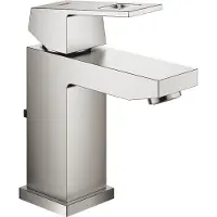 GROHE Wastafelmengkraan eurocube s-size m/waste 28 mm supersteel
