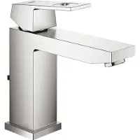 GROHE Wastafelmengkraan eurocube m-size m/waste supersteel