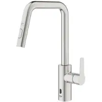 GROHE Keukenmengkraan start e u-uitloop, uittrekbare dual spray, supersteel