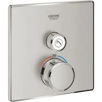 GROHE Opbouwdeel Grohtherm Smartcontrol Douche T, Vierkant Supersteel