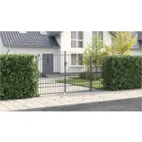 vidaXL Tuinpoort WOERDEN 200 x 400 cm Vergrendelbaar Staal Grijs