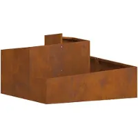vidaXL Plantenbak Roestig 80 x 80 x 50 cm weervast staal