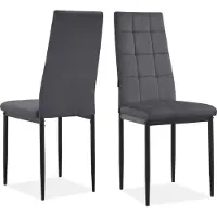 Loft 24 Becca-Eetkamerstoel - Set van 2 - Antraciet Fluweel