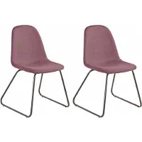 Notio Living Colby-Eetkamerstoel - Roze Stof - Set van 2