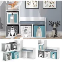 Vicco Luigi Kinderboekenkast – 107.2 x 88.6 cm met 2 vouwboxen opt.2 Wit