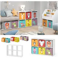 Vicco Kinderboekenkast – 72 x 107.8 cm met 6 vouwdozen Wit
