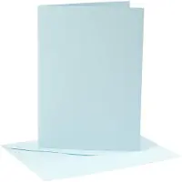 Packlinq Kaarten en enveloppen, afmeting kaart 12,7x17,8 cm lichtblauw, 4 set