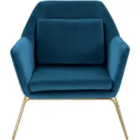 Notio Living Julian-Fauteuil Petrol Velvet Gold
