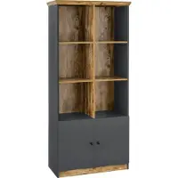 Loft 24 Castor-Boekenkast - 6 Vakken - Grijs Eiken
