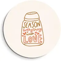 KitchenArt - Season With Love - Muurcirkel Binnen - ø 60 cm - Wandcirkel - Mét Ophangsysteem - Wanddecoratie - Muurdecoratie