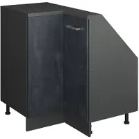 Vicco R-Line Hoekkeukenkast voor schuine wand – 75.6 cm met 1 deur Zwart beton