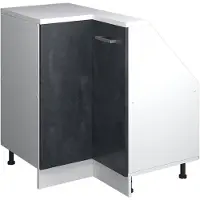 Vicco R-Line Hoekkeukenkast voor schuine wand – 75.6 cm met 1 deur Zwart beton