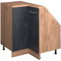 Vicco R-Line Hoekkeukenkast voor schuine wand – 75.6 cm met 1 deur Zwart beton